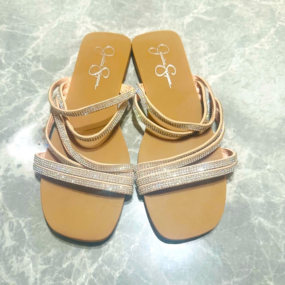 Jessica Simpson Gold Strappy Sandals